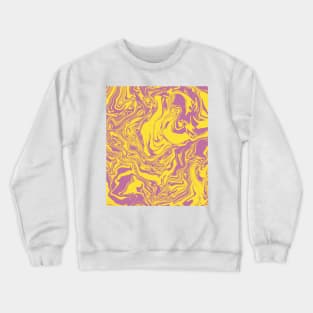 Pink and Yellow Liquid Swirls Retro Pattern Crewneck Sweatshirt